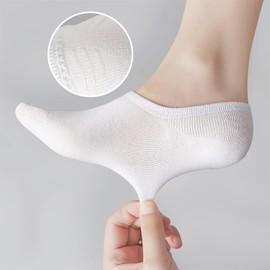 AKOENY No Show Socks Womens Non Slip Low Cut Ankle Footies for Flats Sneakers Slip On, Size 9-11, Black/White/Grey, 6-Pairs