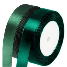 Green Ribbons,2 PCS 22M Gift Wrap Ribbon Christmas Ribbons for Gift Wrapping Gift Wrapping Ribbon for Christmas Wrapping Gift Craft Hair Bows Wedding Party and Christmas Decoration