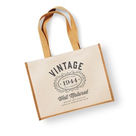 D Design Invent Print! 80th Birthday Gift Bag Present Age 80 Funny Vintage Keepsake for Women Novelty Gift Heavyweight Tote Bag Gift Idea 42 x 33 x 19cm