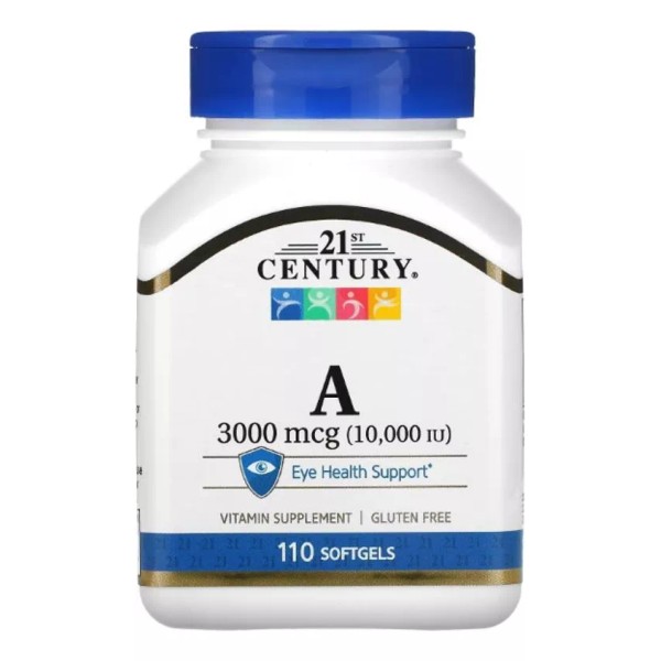21st Century Vitamina A 3000mcg 10,000iu Century 21 110 Sgel Salud Ocular
