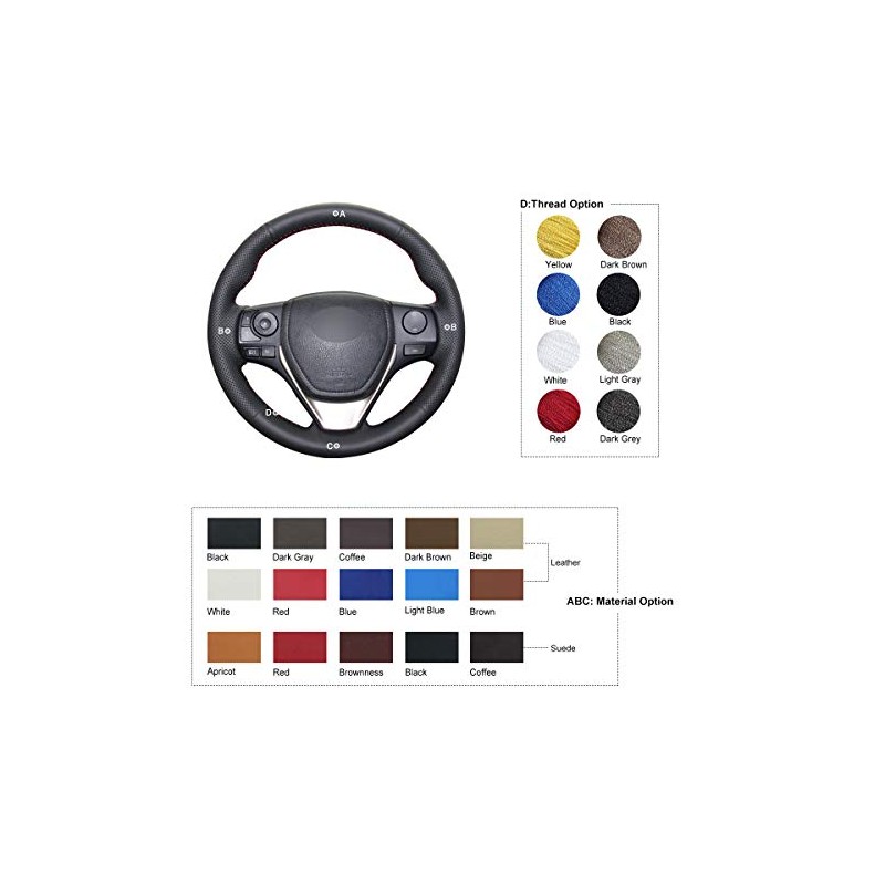 MEWANT Stitch On Custom Fit Steering Wheel Cover for Toyota