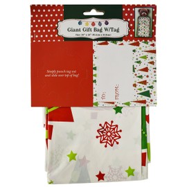 Set of 12 - 36" x 44" Giant Gift Bags With Tag - 3 Christmas Themes and Colors Including Pink, Blue, and White!