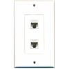 RiteAV - 2 Port Cat5e Ethernet White Wall Plate Decorative
