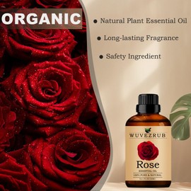 Rose Essential Oils 120ML, Organic 100% Pure and Natural Rose Essential Oil for Aromatherapy Diffuser - 4 Fl Oz/Rose