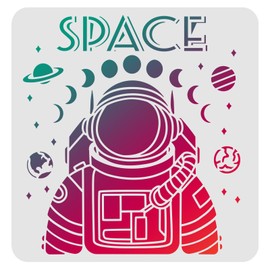 FINGERINSPIRE Astronaut Stencils 30 x 30 cm Space Theme Drawing Painting Stencils Templates Planet and Moon, Star Drawing Stencil for Painting on Wood, Floor, Wall, Fabric