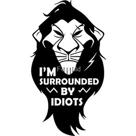 LA Stickers I'm Surrounded by Idiots - Sticker Graphic - Auto, Wall, Laptop, Cell, Truck Sticker for Windows, Cars, Trucks