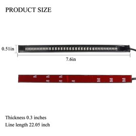 yifengshun Ultra-thin 48 LED 2835 3014SMD Motorcycle Rear Light Bar - 12 V Universal Flexible - Brake Assist LED Plate Motorcycle Headlight (Red + Amber)