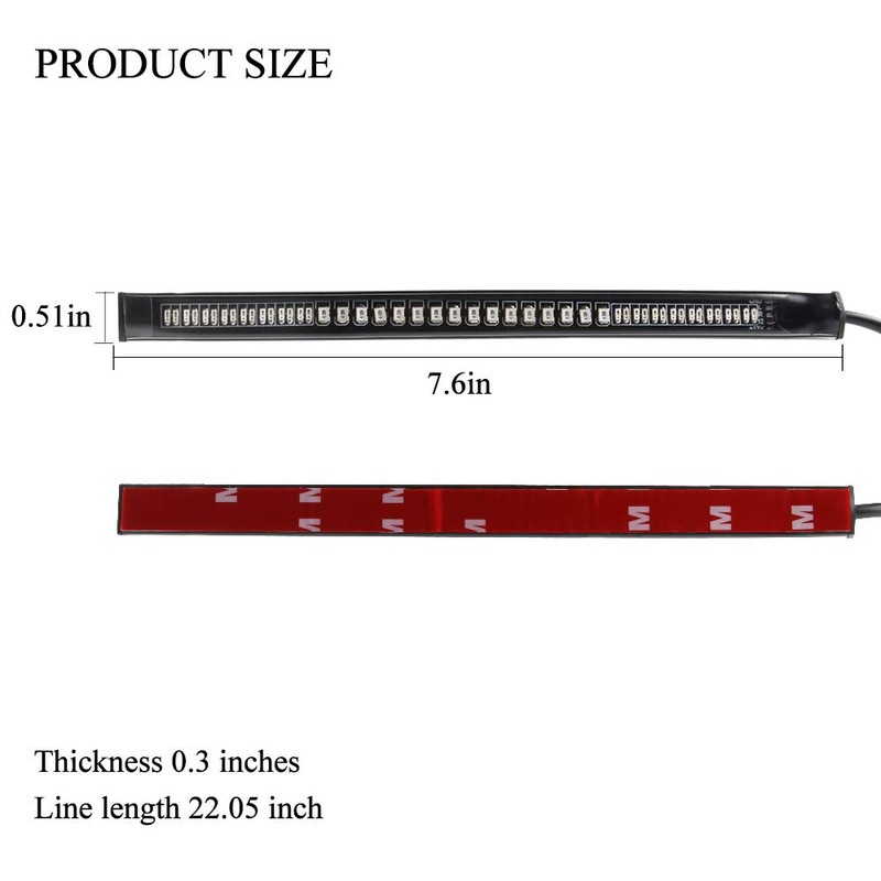 yifengshun Ultra-thin 48 LED 2835 3014SMD Motorcycle Rear Light Bar