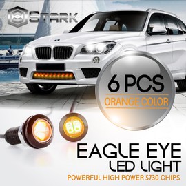 Eagle Eye 18mm 5730SMD High Power Fog Light DRL Backup Signal Bulbs - Orange (6 Pieces)