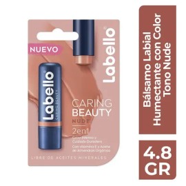 Bálsamo Labial Labello Caring Beauty 2 En 1 Color Nude 4.8g                                                                                           
