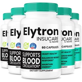 (5 Pack) Elytron Insucare – Daily Support Formula with Naturally Derived Ingredients for Balanced Levels, Steady Energy, and Circulation, Just Take 2 Easy-to-Swallow Pills a Day (300 Capsules)