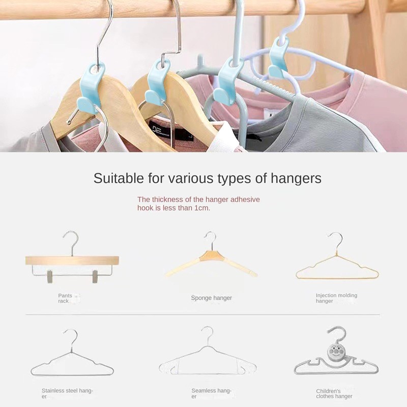 Multiple Clothes Hanger Connecting Hooks Space Saving Clothes Hanger Connector