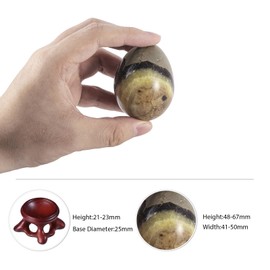 TUMBEELLUWA Natural Septarian Dragon Stone Egg with Display Stand, Polished Gemstone Eggs Healing Crystal Figurines Collectibles for Home Table Decor