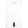 Nordstrom 14th & Union Gold Necklace with Black Stone Pendant