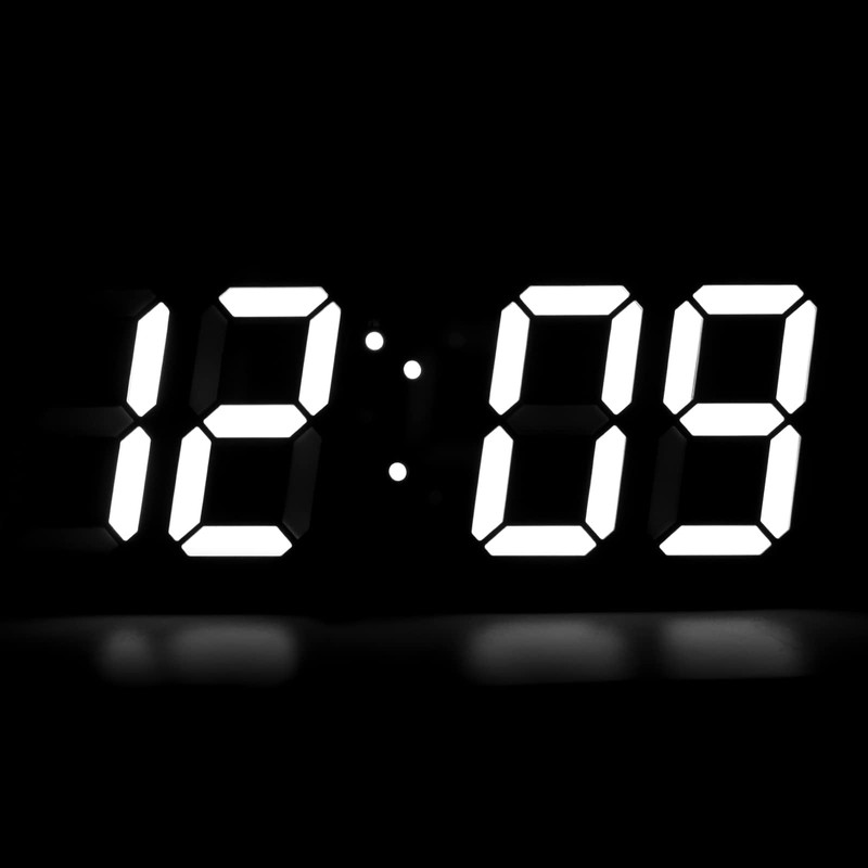 DSLIHA 3D Digital Alarm Clock for Bedrooms, LED Desk USB