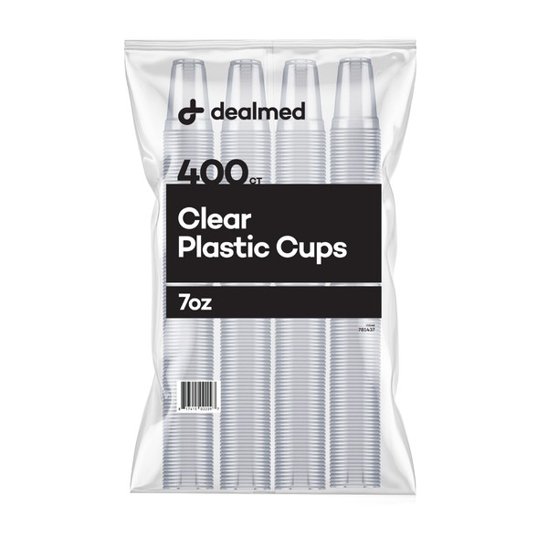 Dealmed 7 oz. Disposable Plastic Cups – 100% Recyclable Cups for Doctor's Offices, School Nurse's, Hospitals, at Home and More (Pack of 400)