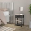 LAKEMID Nightstands Set of 2 with Charging Station and Drawer,
