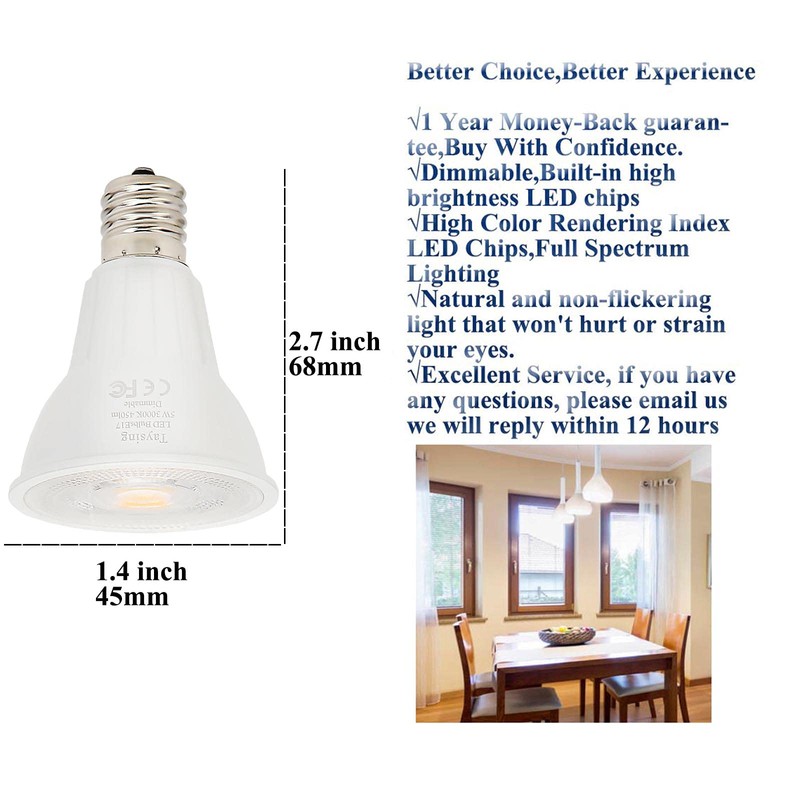 Taysing Dimmable R14 LED Spotlight Bulb 5W Type R Bulb