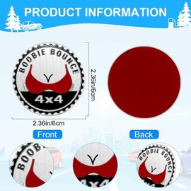 2Pcs Booble Bounce Badge Rated Car Emblem, 4 x 4 Metal Automotive Badge 3D Metal Car Badges Emblems Round Decals Car Badge Decals Stickers Compatible for Jeep Wrangler Vehicles Trucks SUV Emblems