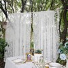 Beruyu White Lace Curtains for Windows Floral Embroidered Voile Curtains