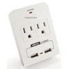 CablesOnline, 2-Outlet 90-Joules Wall Tap w/ Dual-USB 2.4Amp Charging Ports
