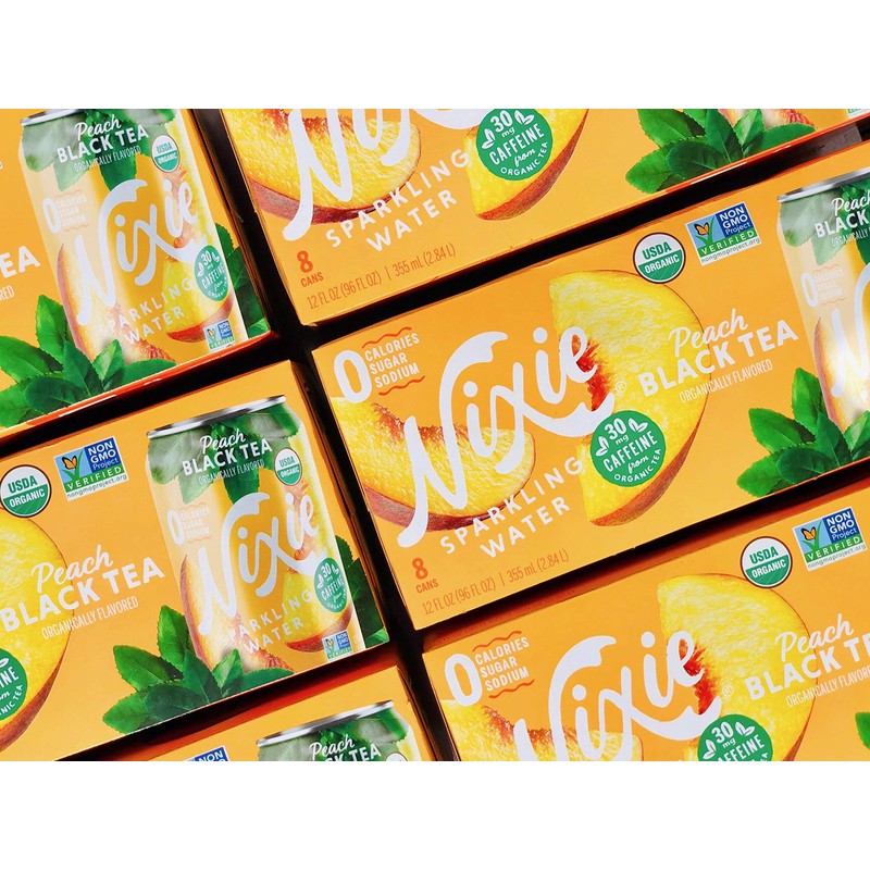 Nixie Sparkling Water, Peach Black Tea, Lightly Caffeinated (30mg) |