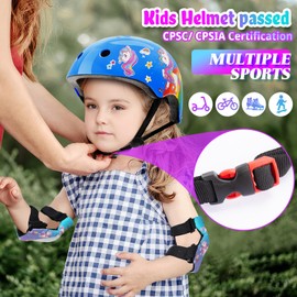 Unicorn Hunter Unicorn Helmet and Knee Pad Set for Kids 3-5 5-8 8-14 Toddler Helmet Adjustable Bicycle Helmet for Skateboarding Cycling Roller Skating Balance Bike Skating Scooter