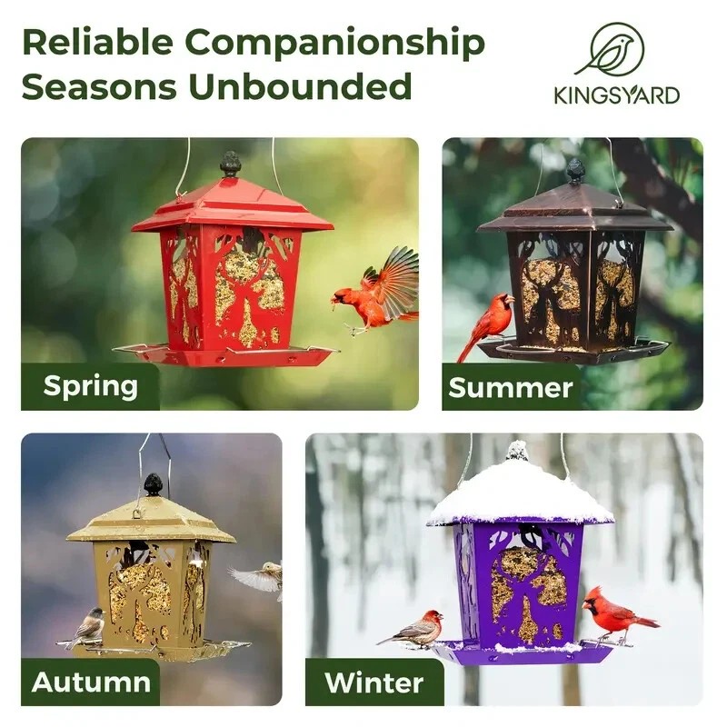 Bird Metal Deer Design Wild Bird Hopper Feeder With 4