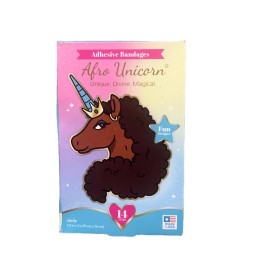 Afro Unicorn Adhesive Bandages | Box of 14 Bandaids | Fun Kids First Aid