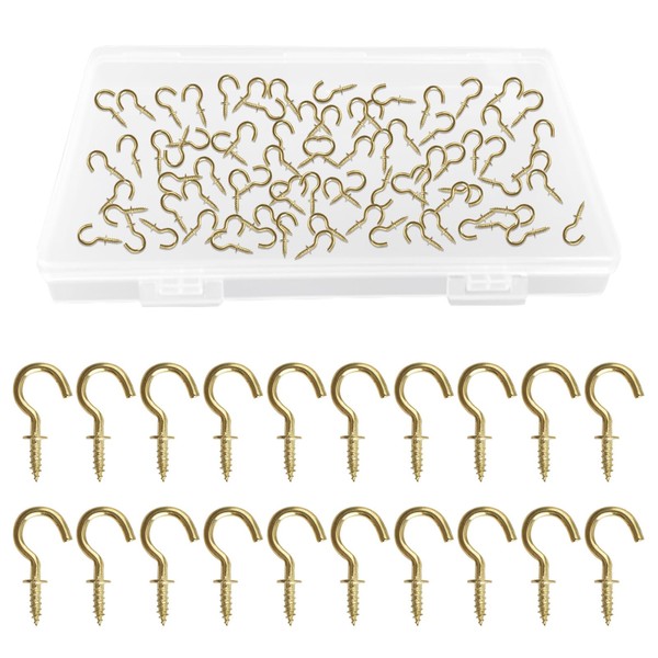 UFURMATE 1/2" Cup Hooks Set, 120 Pieces Carbon Steel Screw