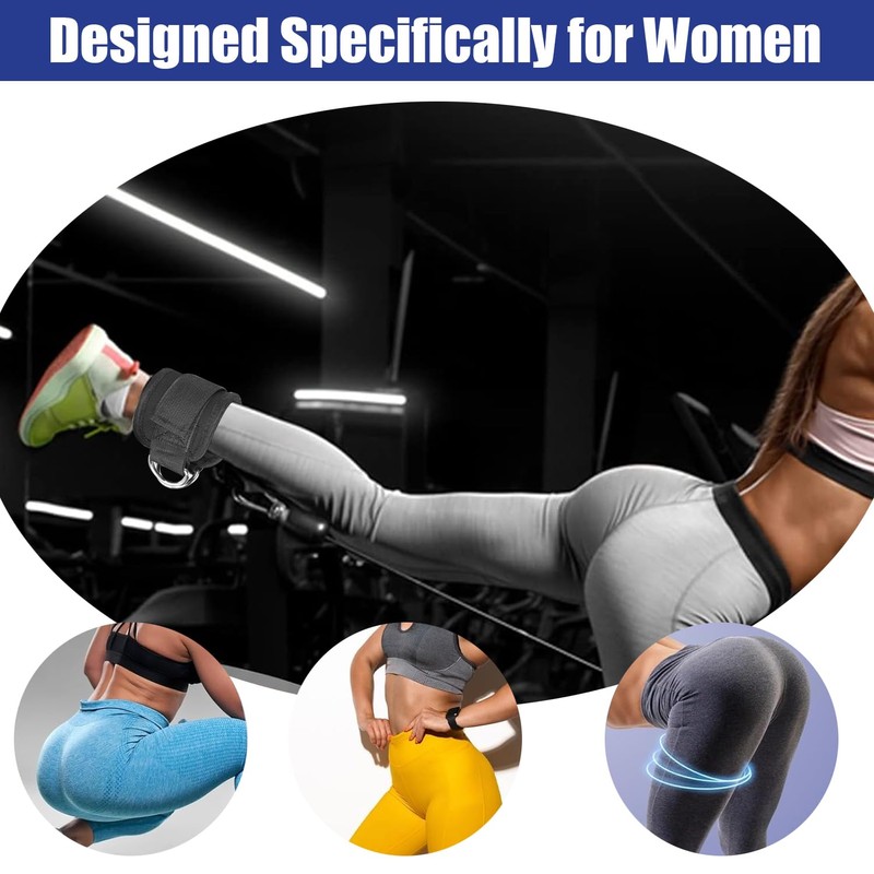 Foot Loops, Cable Pull, Kickbacks, Adjustable Foot Cuffs, Cable Pull,