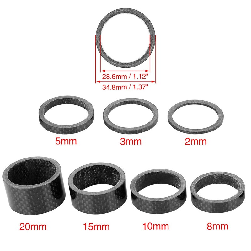 X AUTOHAUX 7pcs Headset Spacer Carbon Fiber Handlebar Stem Spacers
