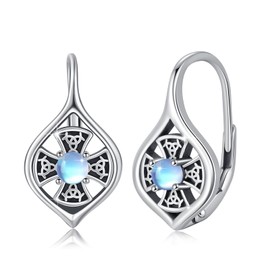 Celtic Earrings 925 Sterling Silver Irish Earrings Celtic Knot Earrings Leverback Earrings Celtic Earring Jewelry Gifts for Women Girls