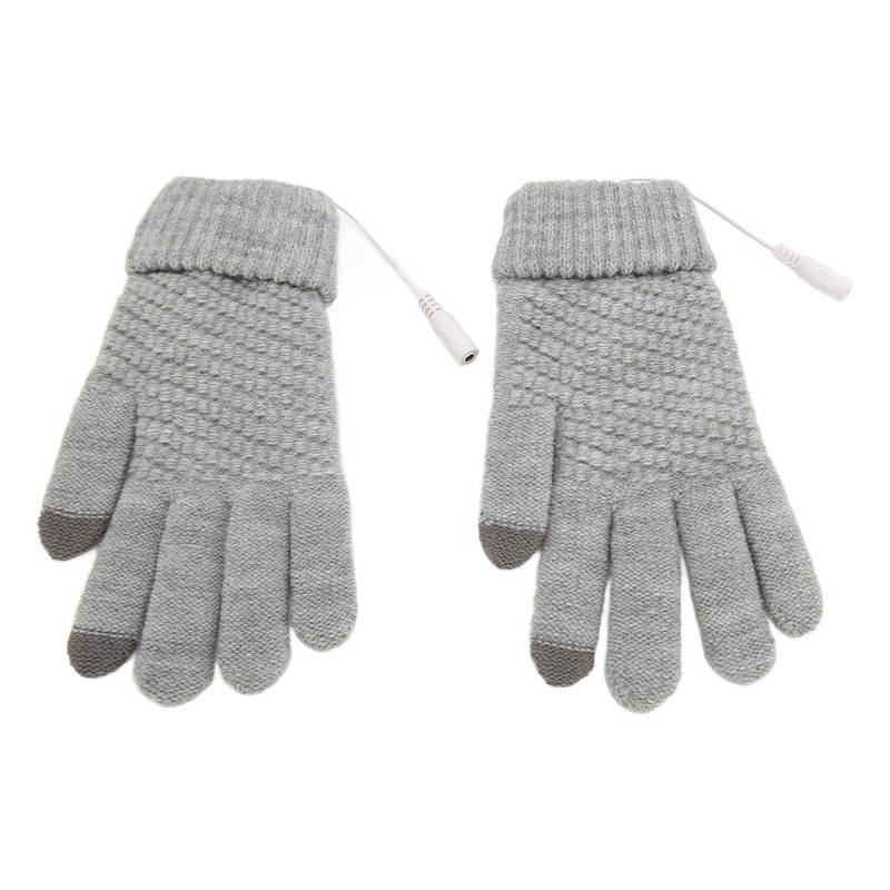 USB Heated Gloves Thicken Detachable Electronic Warming Knitted Gloves for