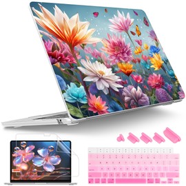 Tuiklol for M4 MacBook Air 13.6 inch Case 2025-2022 Release M2 Chip Model A3240 A3113 A2681, Plastic Hard Shell Cover for MacBook Air 13.6 Liquid Retina Display with Touch ID, Multicolored Floral