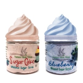 Sugar Scrub Soap Whipped Cream. Exfoliate, Brighten, Smoothen & Polish. Cruelty-Free (sugarcake-blueberry)