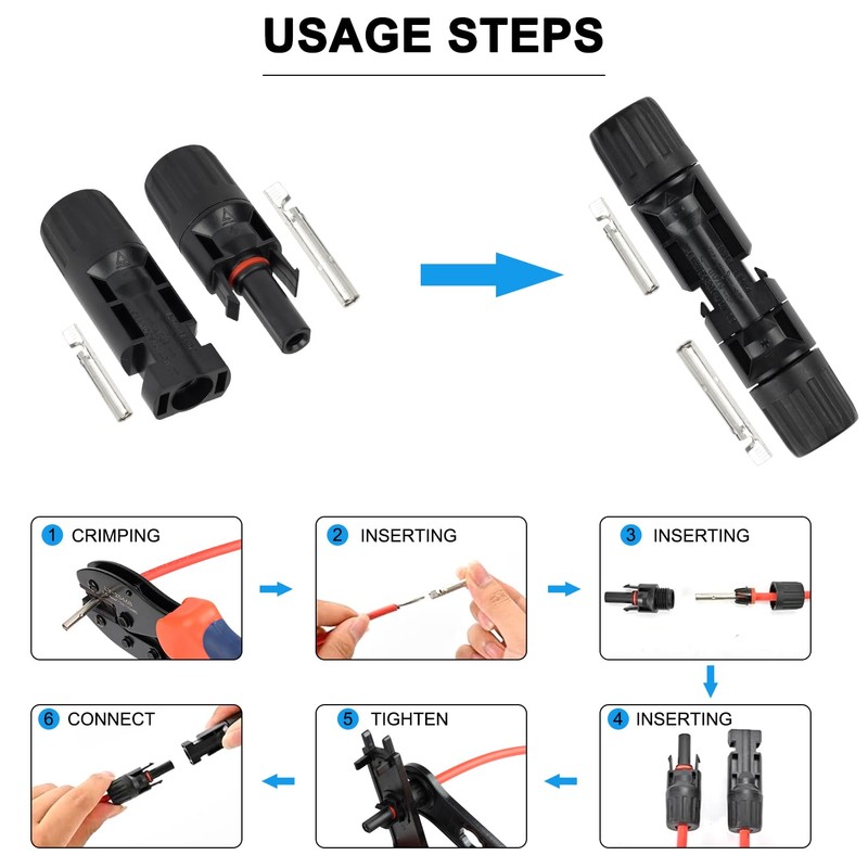 DYVIAHOME MC4 Solar Connectors, 6 Pairs Solar Panel Connectors, IP67