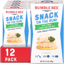 Bumble Bee Bumble Bee Snack On The Run Fat-Free Tuna Salad with Crackers Kit- Ready to Eat, Spoon Included - Wild Caught Tuna - Shelf Stable & Convenient Protein Snack, 3.5 Ounce Boxes (Pack of 12)