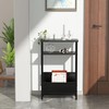 THUMEYE 7.1" Narrow Side Table for Small Spaces, 3 Tier