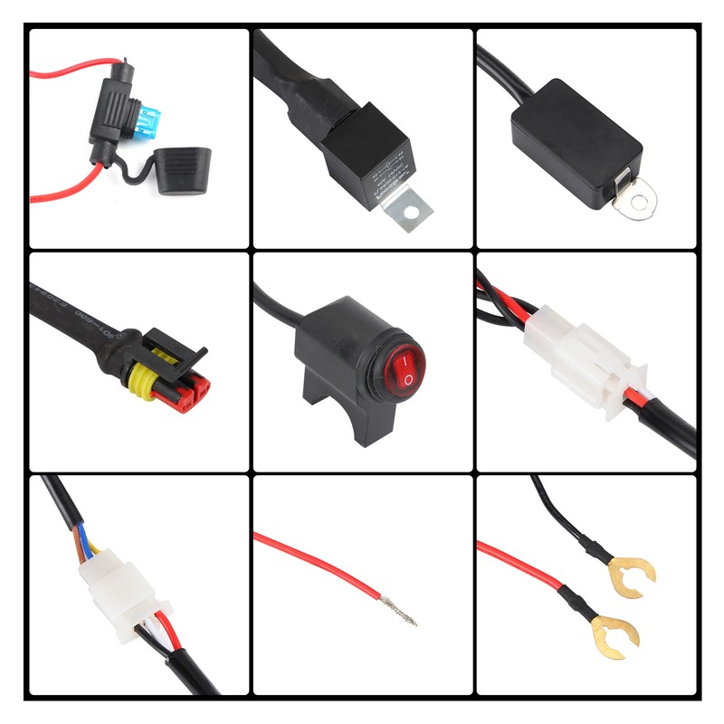13ft LED Light Switch Wiring Harness 14AWG 1‑to‑2 with Relay