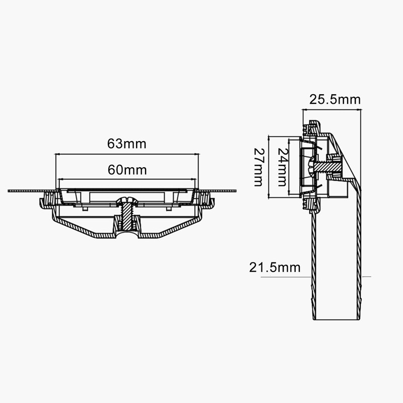 Bamyli 2-Piece Round Sink Overflow Kit, 250mm PP Tube, White,