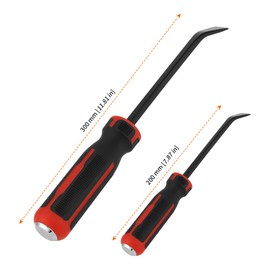 UNGFEI 2 PCS Pry Bar Set, Black and Red Crowbar with Thicker Hammer Strike Cap and Angled Tip for Prying, Lifting, Scraping, Pulling, 8 Inch and 12 Inch