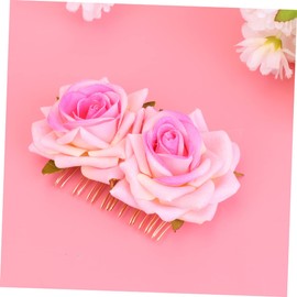 Healeved Bride Decorations Wedding Floral Clips Rose Hair Comb Elegant Bridal Hair Combs Party Headwear