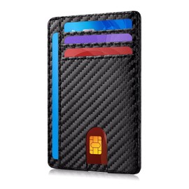 Vancle Slim RFID Wallets for Men Women, Minimalist Thin Front Pocket RFID Blocking Leather Wallets for Travel Work