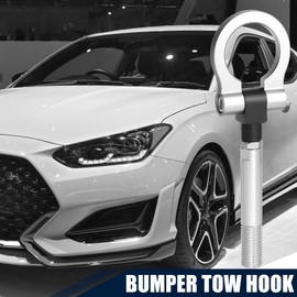 X AUTOHAUX Silver Tone Aluminum Alloy Round Front Rear Bumper Trailer Ring Eye Towing Tow Hook Screw for Hyundai Veloster 2012-2017