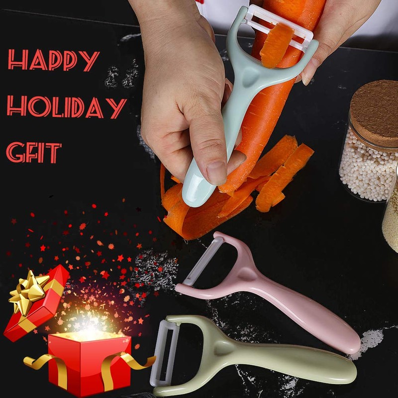 BITEFU Set of 6 Colourful Peelers, Ceramic Peelers for Vegetables,