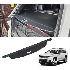 Vesul Retractable Cargo Cover Compatible with Jeep Grand Cherokee L 2024 2023 2022 2021 (3 Row) 6XR69TX7AA Security Shade Shield Tonneau Cover Anti-Peeping Luggage Privacy Screen