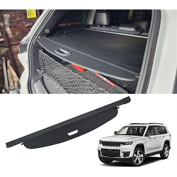 Vesul Retractable Cargo Cover Compatible with Jeep Grand Cherokee L 2024 2023 2022 2021 (3 Row) 6XR69TX7AA Security Shade Shield Tonneau Cover Anti-Peeping Luggage Privacy Screen