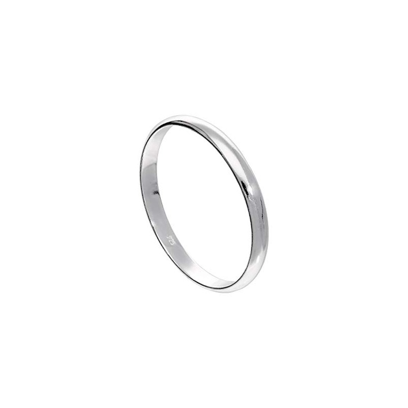 X Large Sterling Silver 3mm D Shaped Wedding Band Ring