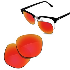 Glintbay 100% Precise-Fit Replacement Sunglass Lenses for RayBan RB3016-51 - Polarized Fire Red Mirror